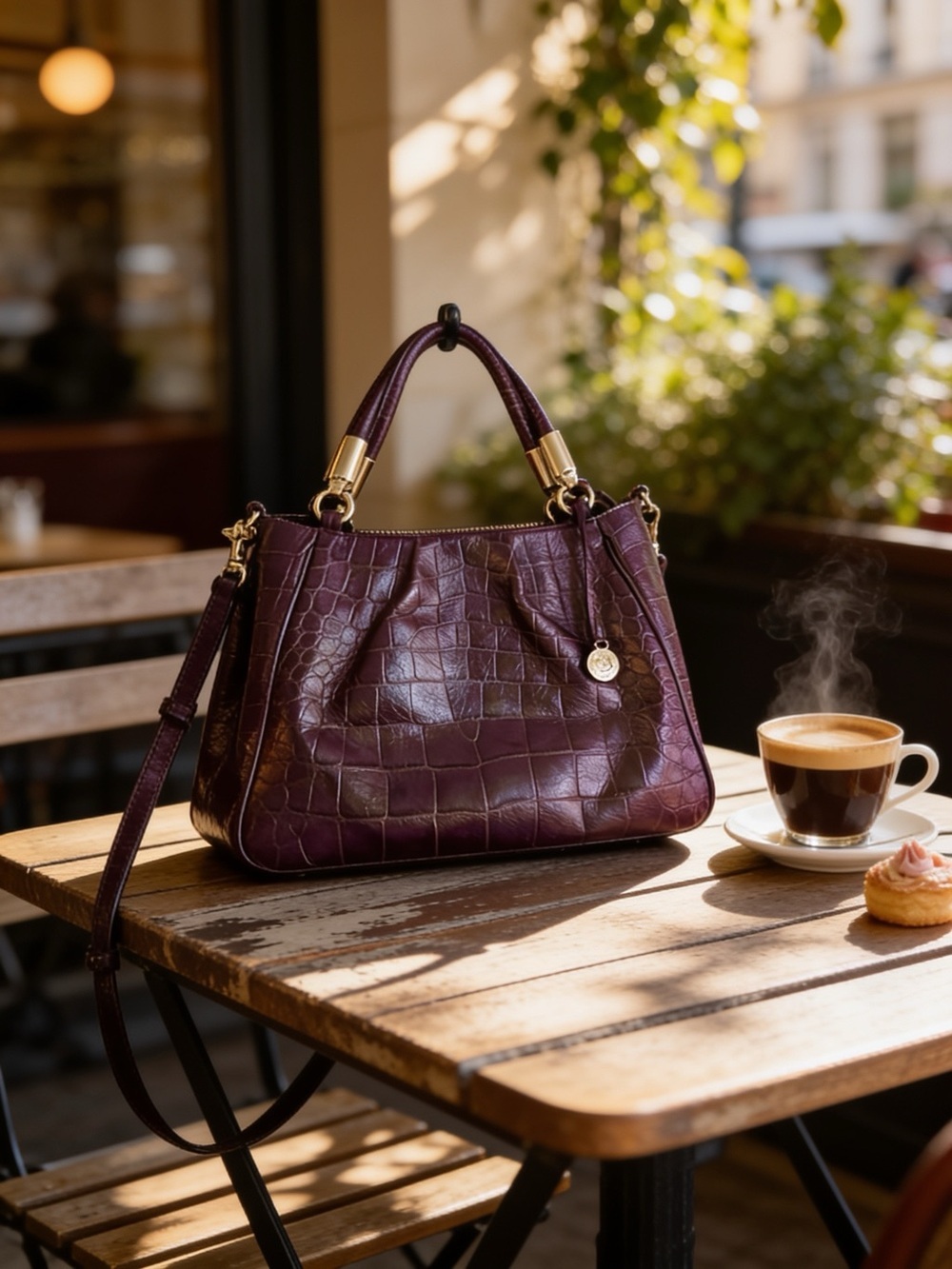 Brahmin Brown croc embossed Ruby Melbourne Satchel Bag,beautiful color EUC - Picture 3 of 10